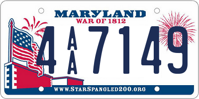 MD license plate 4AA7149