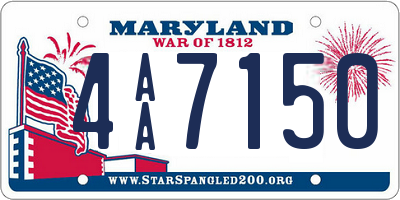 MD license plate 4AA7150