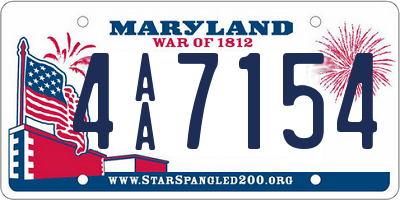 MD license plate 4AA7154