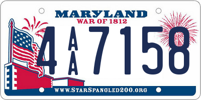 MD license plate 4AA7158
