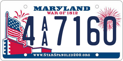 MD license plate 4AA7160