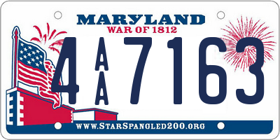 MD license plate 4AA7163