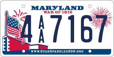 MD license plate 4AA7167