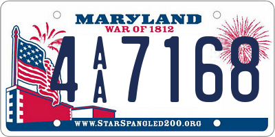 MD license plate 4AA7168