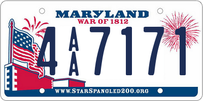 MD license plate 4AA7171