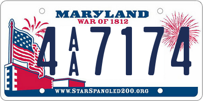 MD license plate 4AA7174