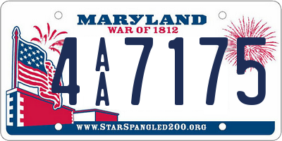 MD license plate 4AA7175