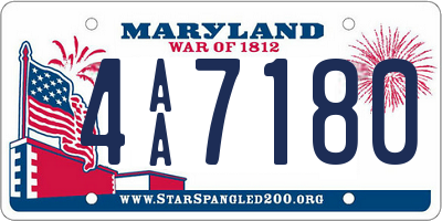MD license plate 4AA7180