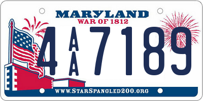 MD license plate 4AA7189