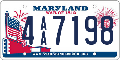 MD license plate 4AA7198