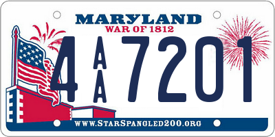 MD license plate 4AA7201