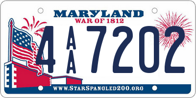 MD license plate 4AA7202