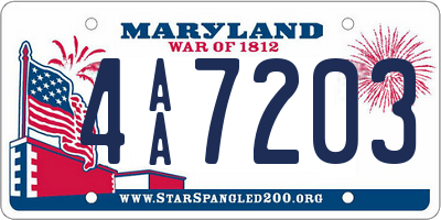 MD license plate 4AA7203