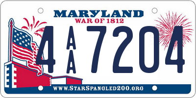 MD license plate 4AA7204