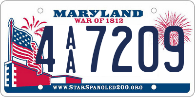 MD license plate 4AA7209