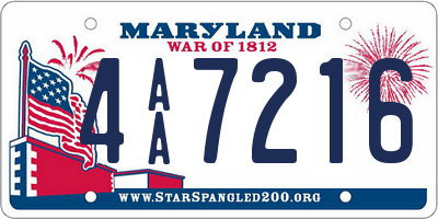 MD license plate 4AA7216