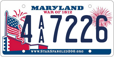 MD license plate 4AA7226