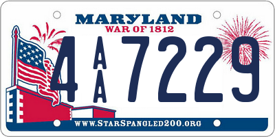 MD license plate 4AA7229