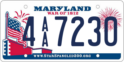 MD license plate 4AA7230