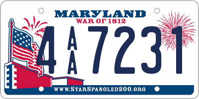 MD license plate 4AA7231