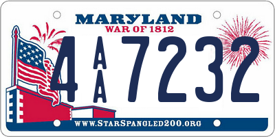 MD license plate 4AA7232