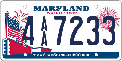 MD license plate 4AA7233