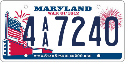 MD license plate 4AA7240