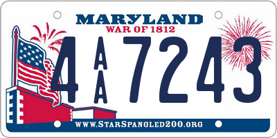 MD license plate 4AA7243
