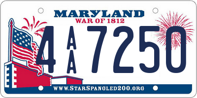 MD license plate 4AA7250