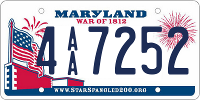 MD license plate 4AA7252