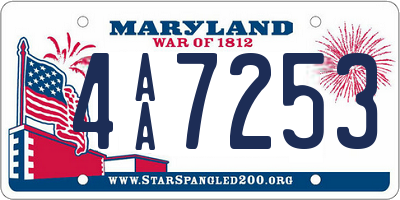 MD license plate 4AA7253