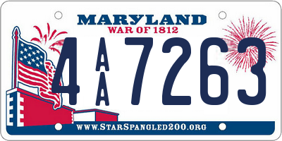 MD license plate 4AA7263