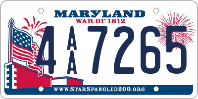 MD license plate 4AA7265