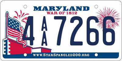 MD license plate 4AA7266
