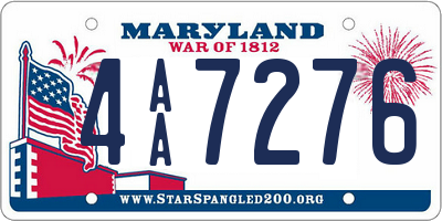 MD license plate 4AA7276