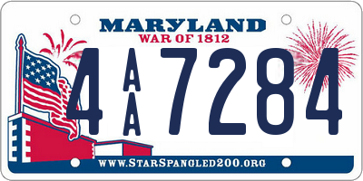 MD license plate 4AA7284