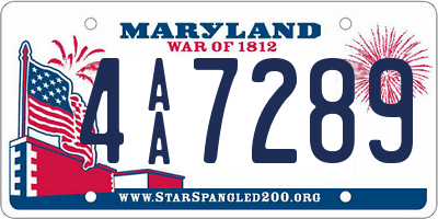 MD license plate 4AA7289