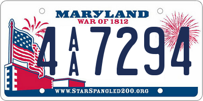 MD license plate 4AA7294