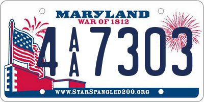 MD license plate 4AA7303