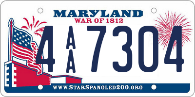 MD license plate 4AA7304