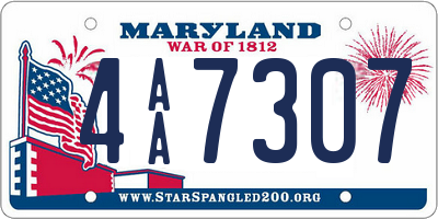 MD license plate 4AA7307