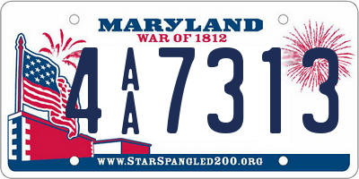 MD license plate 4AA7313