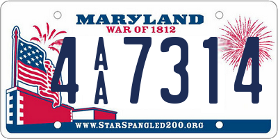 MD license plate 4AA7314