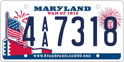 MD license plate 4AA7318