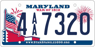 MD license plate 4AA7320