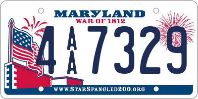 MD license plate 4AA7329