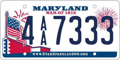 MD license plate 4AA7333