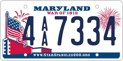 MD license plate 4AA7334