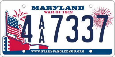 MD license plate 4AA7337