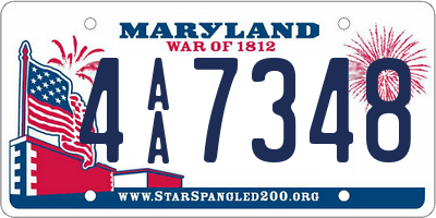 MD license plate 4AA7348